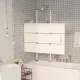 Сгъваем душ параван, ESG стъкло, 120x140 см, бял