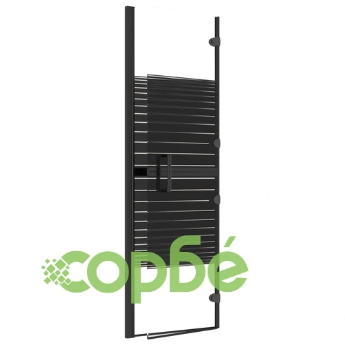 Сгъваем душ параван, ESG стъкло, 100x140 см, черен ➤ топ цена ➤ sorbe.bg