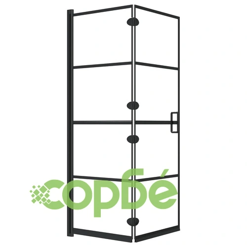 Сгъваем душ параван, ESG стъкло, 100x140 см, черен ➤ топ цена ➤ sorbe.bg