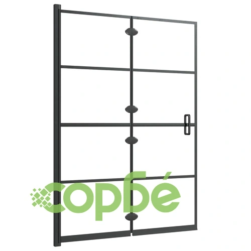 Сгъваем душ параван, ESG стъкло, 100x140 см, черен ➤ топ цена ➤ sorbe.bg