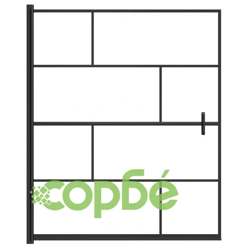 Душ параван, ESG стъкло, 116x140 см, черен ➤ топ цена ➤ sorbe.bg