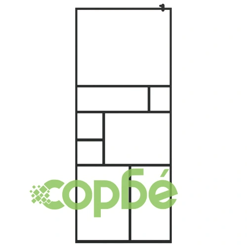 Стена за душ с прозрачно ESG стъкло, 80x195 см, черна ➤ топ цена ➤ sorbe.bg