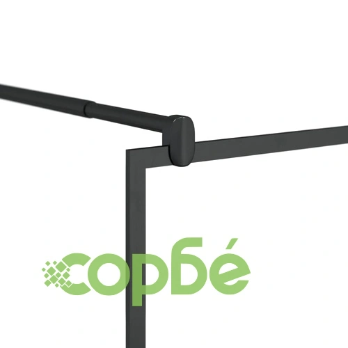 Стена за душ с прозрачно ESG стъкло, 80x195 см, черна ➤ топ цена ➤ sorbe.bg