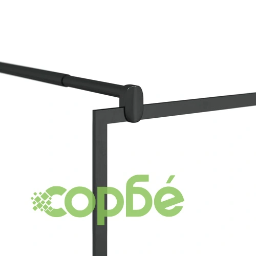 Стена за душ с прозрачно ESG стъкло, 100x195 см, черна ➤ топ цена ➤ sorbe.bg