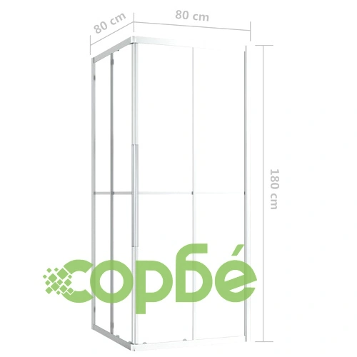 Душ кабина, ESG стъкло, 80x80x180 см ➤ топ цена ➤ sorbe.bg