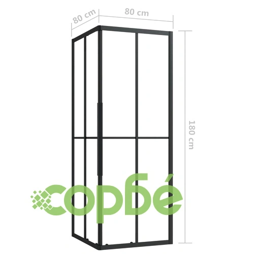 Душ кабина, ESG стъкло, 80x80x180 см ➤ топ цена ➤ sorbe.bg