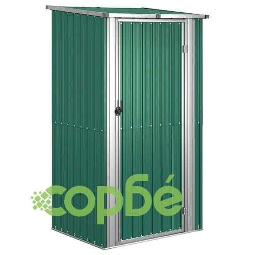 Градинска барака зелена 118,5x97x209,5 см поцинкована стомана ➤ топ цена ➤ sorbe.bg