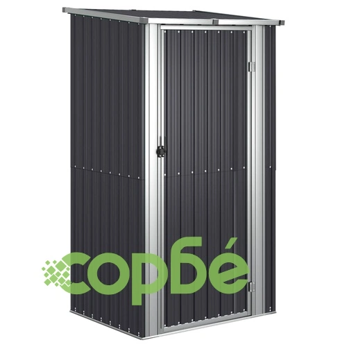 Градинска барака антрацит 118,5x97x209,5 см поцинкована стомана ➤ топ цена ➤ sorbe.bg
