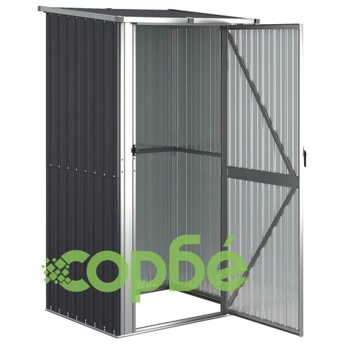Градинска барака антрацит 118,5x97x209,5 см поцинкована стомана ➤ топ цена ➤ sorbe.bg