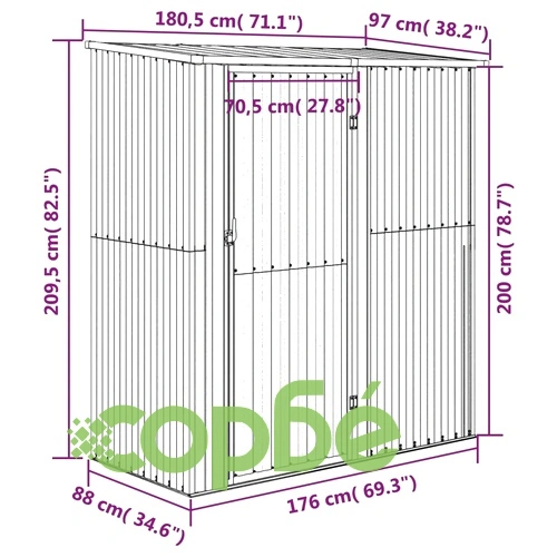 Градинска барака сива 180,5x97x209,5 см поцинкована стомана на топ цена от sorbe.bg Градинска барака сива 180,5x97x209,5 см поцинкована стомана ➤ топ цена ➤ sorbe.bg