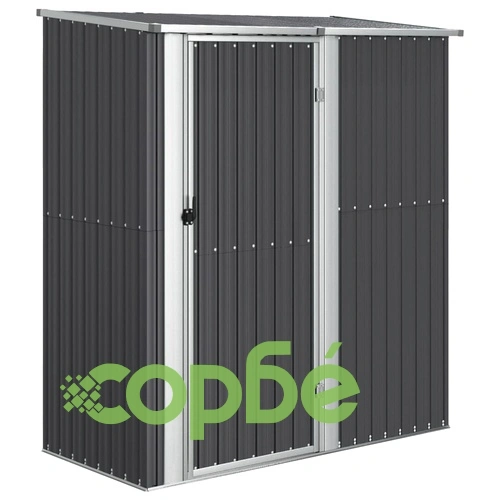 Градинска барака антрацит 180,5x97x209,5 см поцинкована стомана ➤ топ цена ➤ sorbe.bg