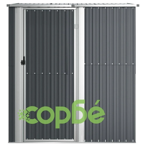 Градинска барака антрацит 180,5x97x209,5 см поцинкована стомана ➤ топ цена ➤ sorbe.bg