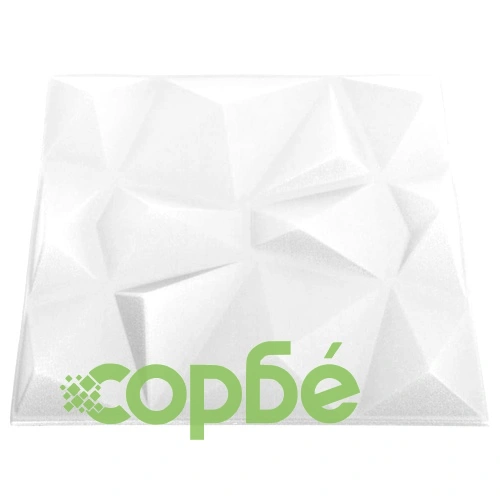 3D стенни панели, 48 бр, 50x50 см, диамантено бяло, 12 м² ➤ топ цена ➤ sorbe.bg