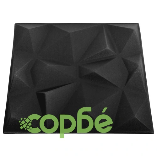 3D стенни панели, 48 бр, 50x50 см, диамантено черно, 12 м² ➤ топ цена ➤ sorbe.bg