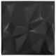 3D стенни панели, 48 бр, 50x50 см, диамантено черно, 12 кв.м.