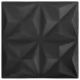 3D стенни панели, 24 бр, 50x50 см, оригами черно, 6 кв.м.