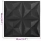 3D стенни панели, 48 бр, 50x50 см, оригами черно, 12 кв.м.