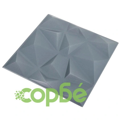 3D стенни панели, 24 бр, 50x50 см, диамантено сиво, 6 м² ➤ топ цена ➤ sorbe.bg