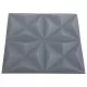 3D стенни панели, 24 бр, 50x50 см, оригами сиво, 6 кв.м.