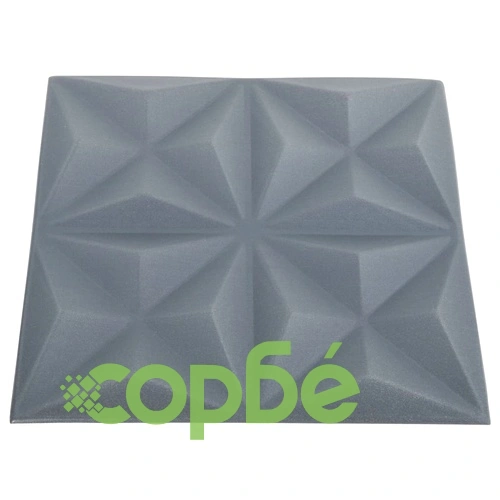 3D стенни панели, 24 бр, 50x50 см, оригами сиво, 6 м² ➤ топ цена ➤ sorbe.bg