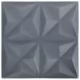 3D стенни панели, 48 бр, 50x50 см, оригами сиво, 12 кв.м.