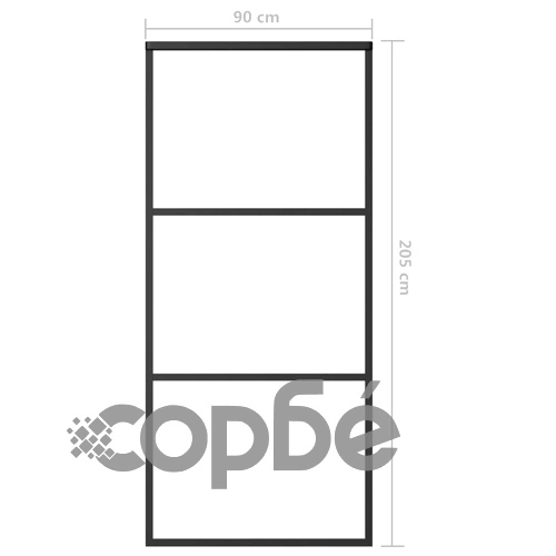 Плъзгаща врата, ESG стъкло и алуминий, 90x205 см, черна ➤ топ цена ➤ sorbe.bg