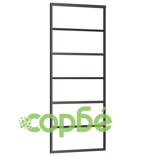 Плъзгаща врата, ESG стъкло и алуминий, 76x205 см, черна ➤ топ цена ➤ sorbe.bg