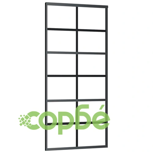 Плъзгаща врата, ESG стъкло и алуминий, 90x205 см, черна ➤ топ цена ➤ sorbe.bg