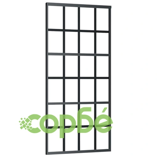 Плъзгаща врата, ESG стъкло и алуминий, 90x205 см, черна ➤ топ цена ➤ sorbe.bg