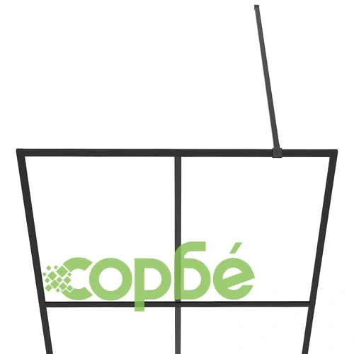 Стена за душ с прозрачно ESG стъкло, 115x195 см, черна ➤ топ цена ➤ sorbe.bg