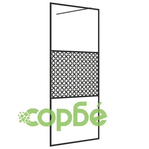 Стена за душ с прозрачно ESG стъкло, 100x195 см, черна ➤ топ цена ➤ sorbe.bg