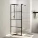 Стена за душ с прозрачно ESG стъкло, 80x195 см, черна