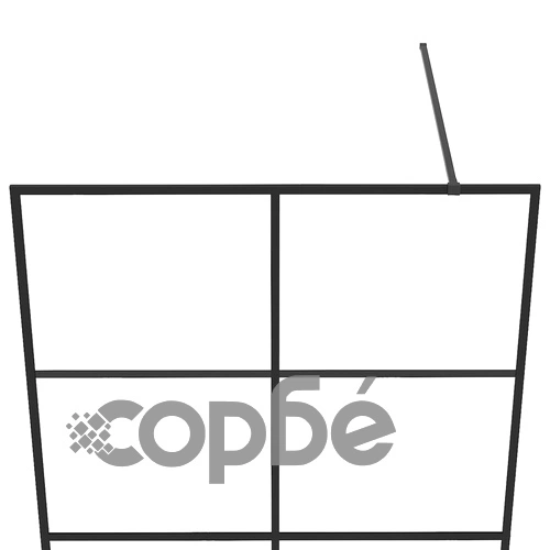 Стена за душ с прозрачно ESG стъкло, 90x195 см, черна ➤ топ цена ➤ sorbe.bg
