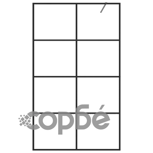 Стена за душ с прозрачно ESG стъкло, 100x195 см, черна ➤ топ цена ➤ sorbe.bg