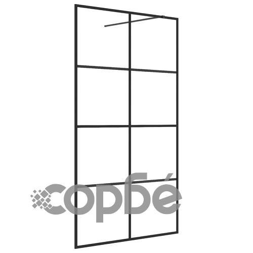 Стена за душ с прозрачно ESG стъкло, 115x195 см, черна ➤ топ цена ➤ sorbe.bg