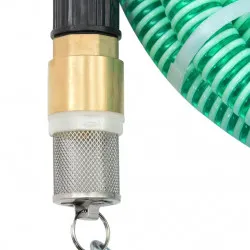 Смукателен маркуч с месингови съединители, 10 м, 25 мм, зелен