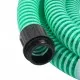 Смукателен маркуч с месингови съединители, 15 м, 25 мм, зелен