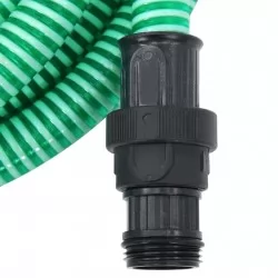 Смукателен маркуч с PVC конектори, 7 м, 22 мм, зелен