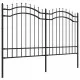 Градинска ограда с пики черна 165 см прахово боядисана стомана