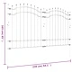 Градинска ограда с пики черна 165 см прахово боядисана стомана