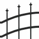Градинска ограда с пики черна 190 см прахово боядисана стомана