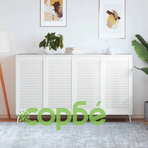 Врати за шкафове решетен дизайн 4 бр бял 99,3x49,4 см бор масив ➤ топ цена ➤ sorbe.bg