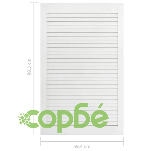 Врати за шкафове решетен дизайн 2 бр бял 99,3x59,4 см бор масив ➤ топ цена ➤ sorbe.bg