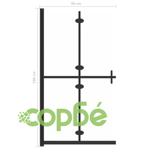 Сгъваема стена за душ с прозрачно ESG стъкло, 90x190 см ➤ топ цена ➤ sorbe.bg