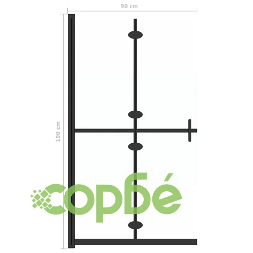 Сгъваема стена за душ наполовина матирано ESG стъкло 90x190 см ➤ топ цена ➤ sorbe.bg
