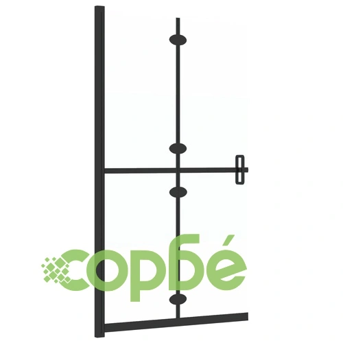 Сгъваема стена за душ наполовина матирано ESG стъкло 100x190 см ➤ топ цена ➤ sorbe.bg