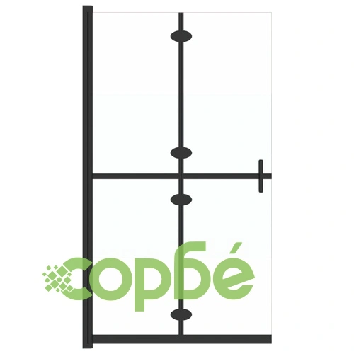 Сгъваема стена за душ наполовина матирано ESG стъкло 120x190 см ➤ топ цена ➤ sorbe.bg