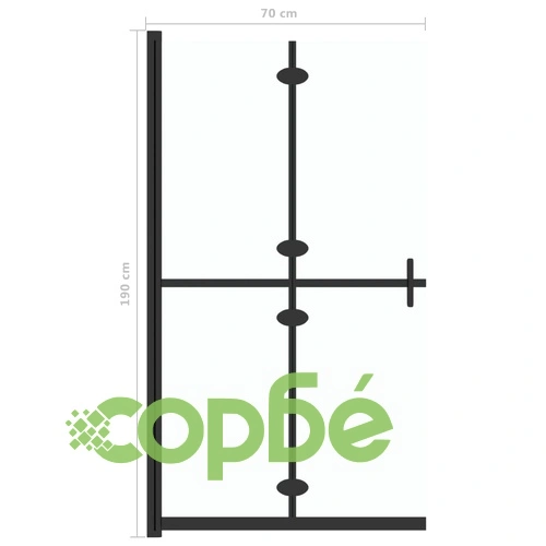 Сгъваема стена за душ с матирано ESG стъкло, 70x190 см ➤ топ цена ➤ sorbe.bg