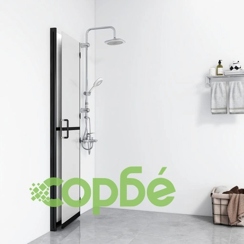 Сгъваема стена за душ с матирано ESG стъкло, 110x190 см ➤ топ цена ➤ sorbe.bg