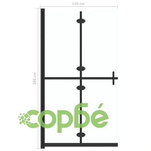 Сгъваема стена за душ с матирано ESG стъкло, 110x190 см ➤ топ цена ➤ sorbe.bg